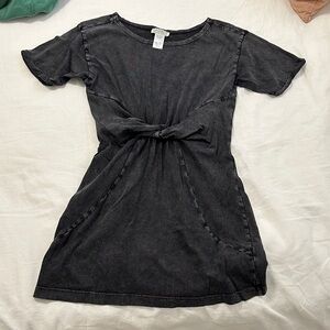 L*Space Washed Black Knot-Front Mini Dress